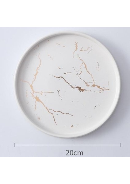 20 cm Altın Mermer Seramik Bulaşık Porselen Çatal Seti Mutfak Masası Avrupa Dekoratif Tatlı Biftek Plaka | Depolama Tepsileri (Yurt Dışından) fiyatları