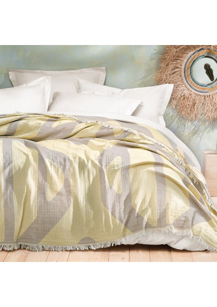Bedding Tierra Çift Kişilik Müslin Pike Yatak Örtüsü - Sarı