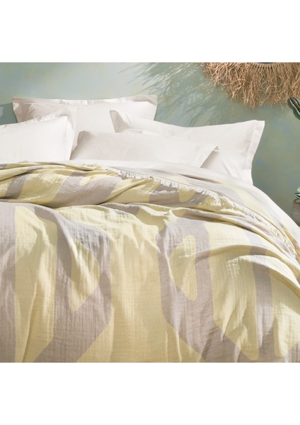 Bedding Tierra Çift Kişilik Müslin Pike Yatak Örtüsü - Sarı