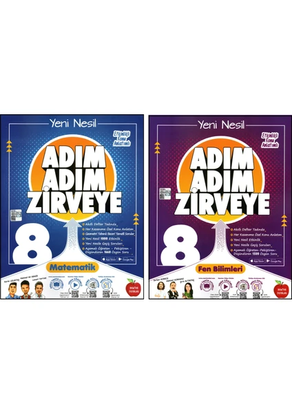 Newton Yayınları 8. Sınıf LGS Matematik + Fen Adım Adım Zirveye Soru Bankası 2 Kitap