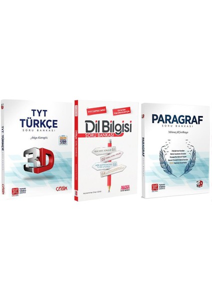 TYT Türkçe ve Paragraf ile Dil Bilgisi Soru Bankası Seti 3 Kitap