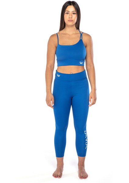 Kadın Ince Askılı Spor Sütyeni Atlet Esnek Crop Top - Eternity Mavi indirimleri