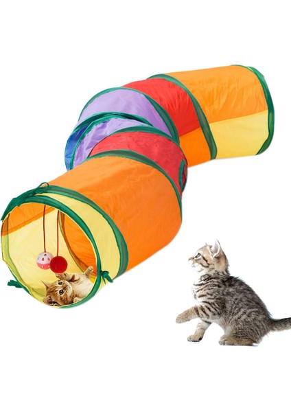 Renkli Kedi Tüneli Kapalı Oyuncak (120*25 Cm) (Yurt Dışından)