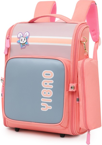 Lovehome Yibao Kontrast Ilköğretim Okul Sırt Çantası - Pembe (Yurt Dışından)