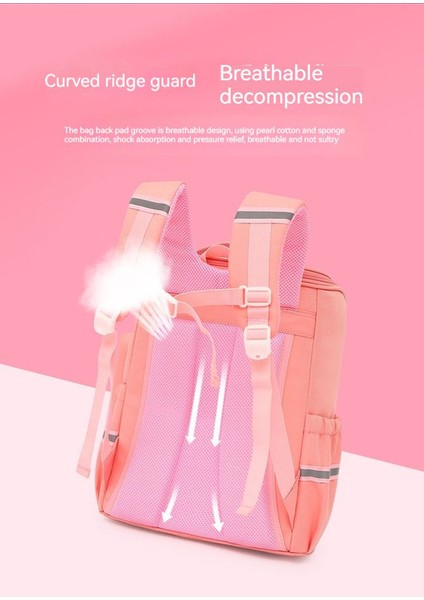 Lovehome Yibao Kontrast Ilköğretim Okul Sırt Çantası - Pembe (Yurt Dışından) indirimleri