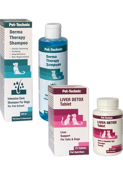 Pet Technic Derma Therapy Şampuan + Liver Detox Tablet