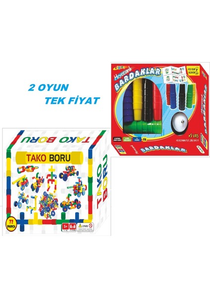 Tekerlekli Boru LEGO Tako Boru ve Heyecanlı Bardaklar Aile Oyunu Iki Oyun Bir Arada