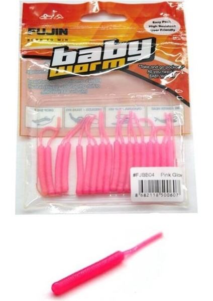 Baby Worm 5.2 cm Floating Lrf Silikonu Pink Glow