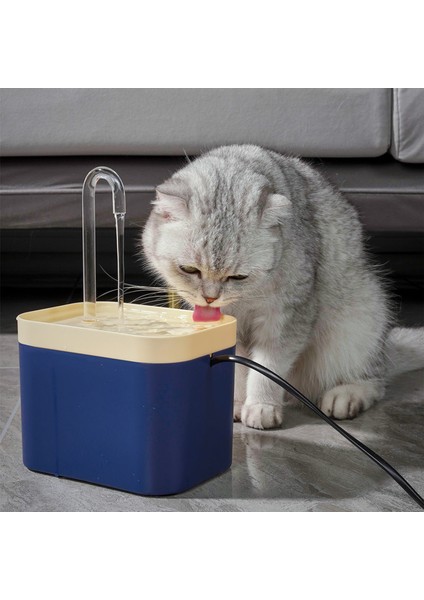 1.5l USB Sessiz Evcil Hayvan Su Pınarı - Mavi (Yurt Dışından)