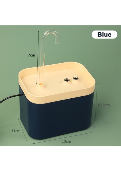 1.5l USB Sessiz Evcil Hayvan Su Pınarı - Mavi (Yurt Dışından)