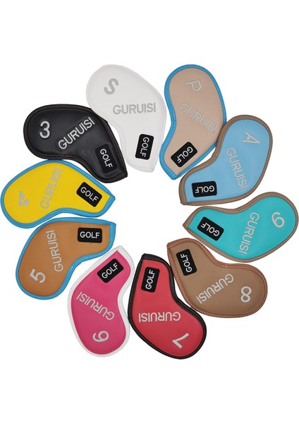 10PCS Golf Demir Kapakları Çoğu Marka Için Set Head Covers Club Sentetik Deri (Yurt Dışından)