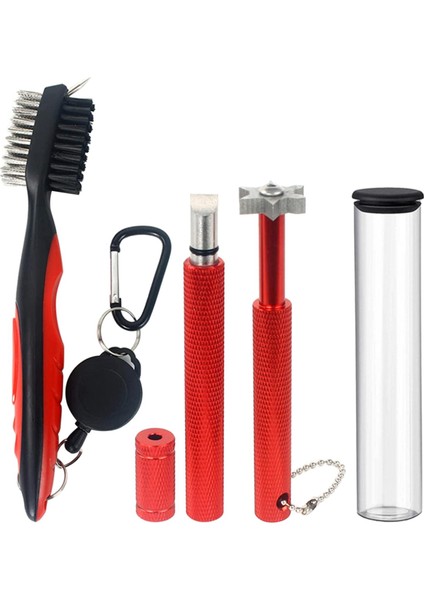 Taşınabilir Golf Kulübü Temizleyici Groove Bileme Golf Kulübü Fırçası Kama Irmler Kırmızı (Yurt Dışından)