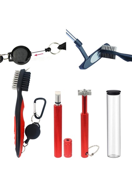 Taşınabilir Golf Kulübü Temizleyici Groove Bileme Golf Kulübü Fırçası Kama Irmler Kırmızı (Yurt Dışından) modelleri