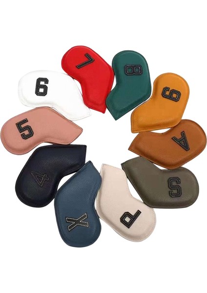 10X Golf Demir Headcover Seti 456789 A S P x Club Kafa Kapak Koruma Kılıfı Multo Bolor1 (Yurt Dışından)