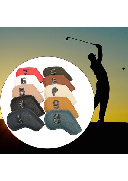 10X Golf Demir Headcover Seti 456789 A S P x Club Kafa Kapak Koruma Kılıfı Multo Bolor1 (Yurt Dışından) modelleri