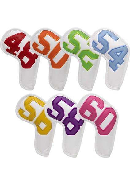 7pcs Golf Demir Headcover Golf Kulübü Kafa Kapağı Set Koruyucusu Işlemeli Beyaz (Yurt Dışından) fiyatları