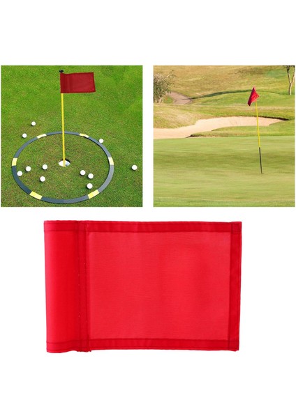 Golf Bayrakları Bayraklar Golf Pratiği Bayrağı Arka Bahçe Kursu Bayrağı Beyaz+Kırmızı (Yurt Dışından)