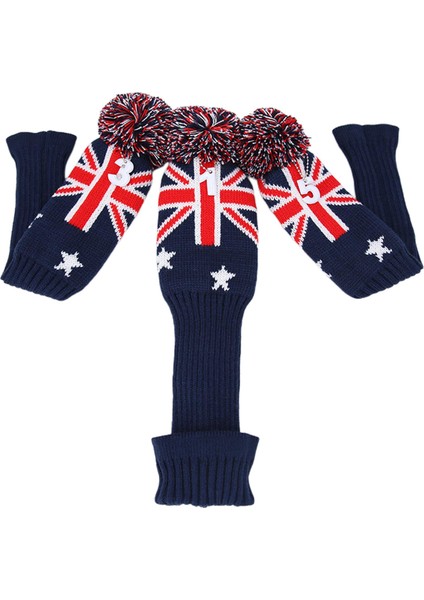 3pcs Golf Ahşap Kafa Kapağı Yaz Spor Kulüpleri Headcover Koruma Görevlisi (Yurt Dışından)