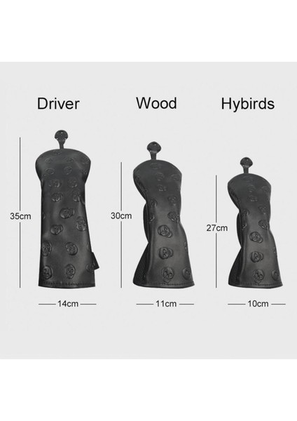 3pcs Kafatası Golf Ahşap Başlık Sürücüleri Kafa Kapağı Sürücü Seyahat Taşıma Bekçisi (Yurt Dışından) indirimleri