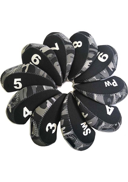 10PCS/PAKET Naylon Golf Demir Kapakları Set Headcover Hafif Yumuşak Su Geçirmez (Yurt Dışından)