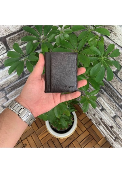AsyaClub Derije Hakiki Deri Kahverengi Mini Erkek Cüzdanı (T944)