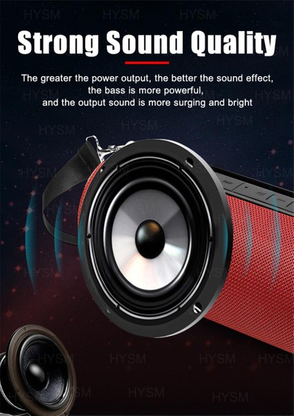 Yüksek Güç 40W Bluetooth Hoparlör Kablosuz Bt Sütunu Dış Mekan Sesi Taşınabilir Müzik (Yurt Dışından)