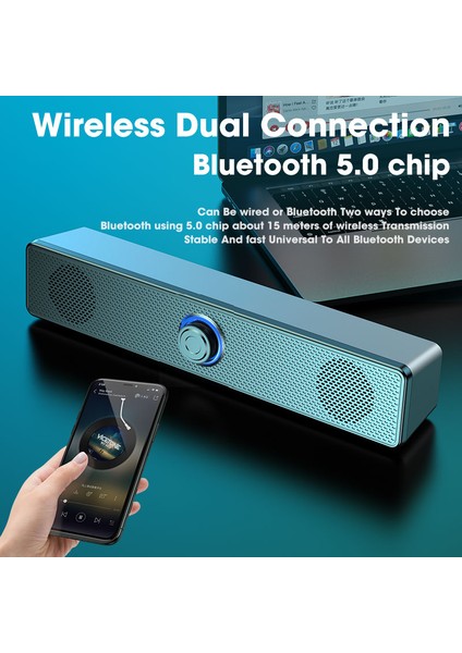 4d Surround Soundbar Bluetooth 5.0 Bilgisayar Hoparlörleri Dizüstü Pc Için (Yurt Dışından)