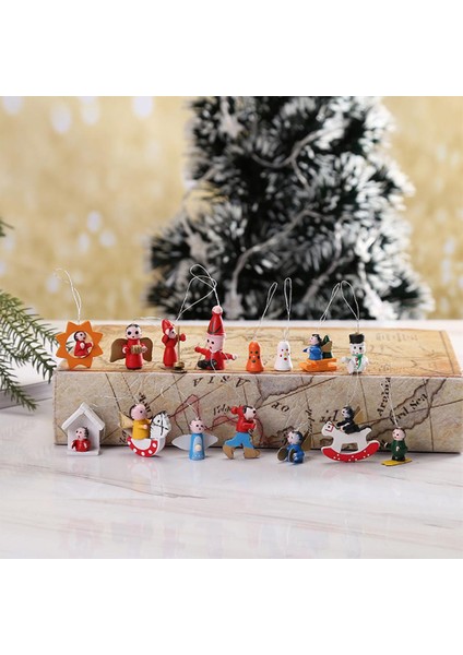 48'li Sevimli Ahşap Noel Ağacı Asılı Süsleme (Yurt Dışından)