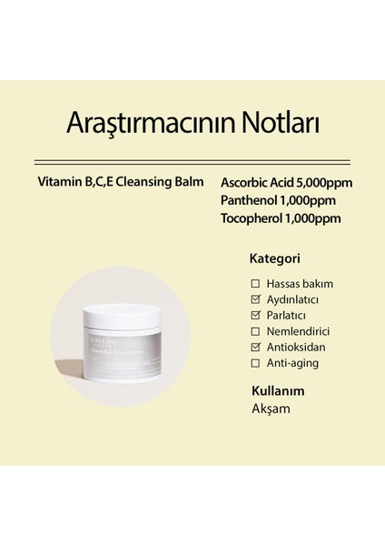 Vitamin B,c,e Içeren Siyah Nokta Karşıtı Makyaj Temizleme Balmı - Vitamine B,c,e Cleansing Balm