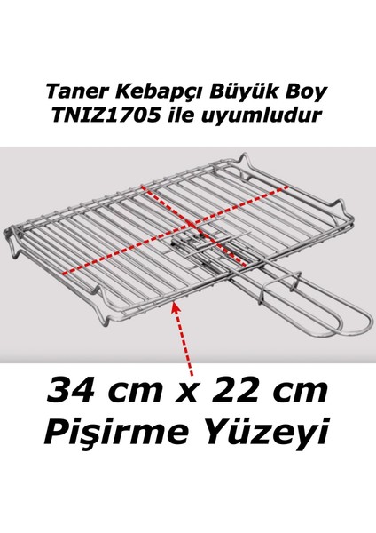 Taner Kebapçı Büyük Çift Telli Yedek Izgara Teli Mangal Teli 34*22 Cm