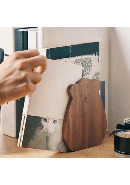 Dvds Home Için Ahşap Kitap Tutucu Stopper Kitaplık Kitap Destek Organizatörü modelleri