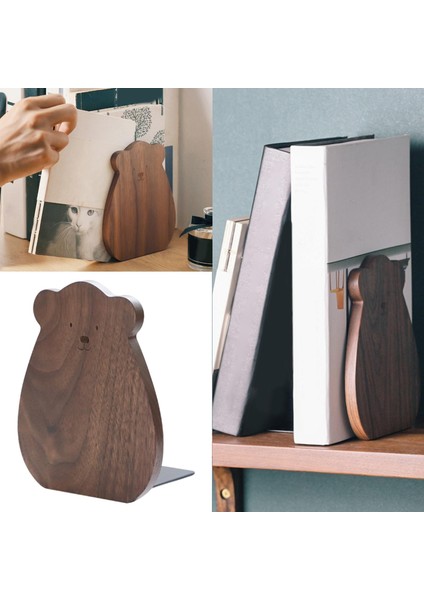 Dvds Home Için Ahşap Kitap Tutucu Stopper Kitaplık Kitap Destek Organizatörü indirimleri