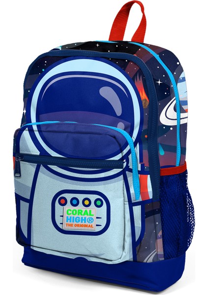 Kids Dört Bölmeli Okul Sırt Çantası Saks Mavi Astronot Desenli 23724 fiyatları