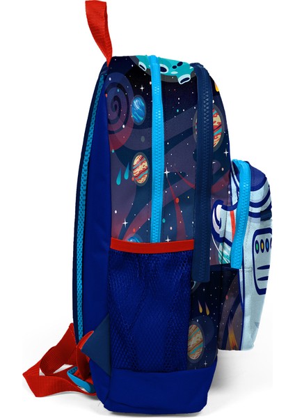 Kids Dört Bölmeli Okul Sırt Çantası Saks Mavi Astronot Desenli 23724 indirimleri