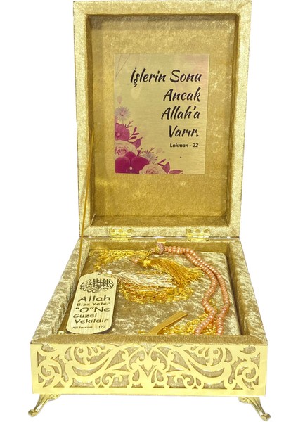 Kuranı Kerim Seti Tamamen Kadife Kaplı Özel Mika Süslemeli Çeyizlik Reyhan Çift Sandıklı (Ciltli) modelleri