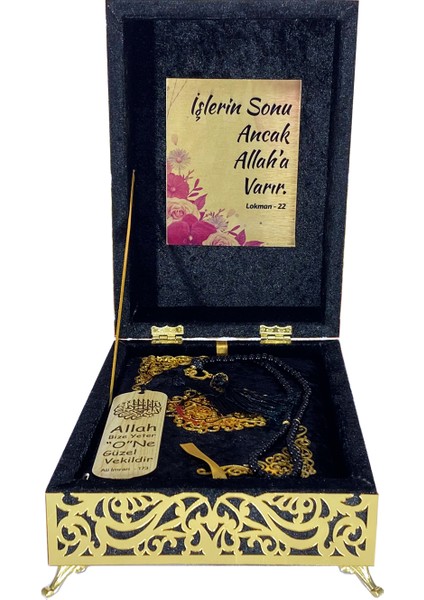 Kuranı Kerim Seti Tamamen Kadife Kaplı Özel Mika Süslemeli Çeyizlik Reyhan Çift Sandıklı (Ciltli) modelleri