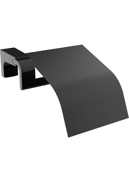 Siyah Lüx Tuvalet Kağıtlığı Kapaklı