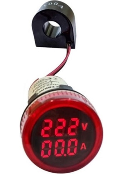 22MM Voltmetre-Ampermetre 50-500V 0-100A Ac Kırmızı