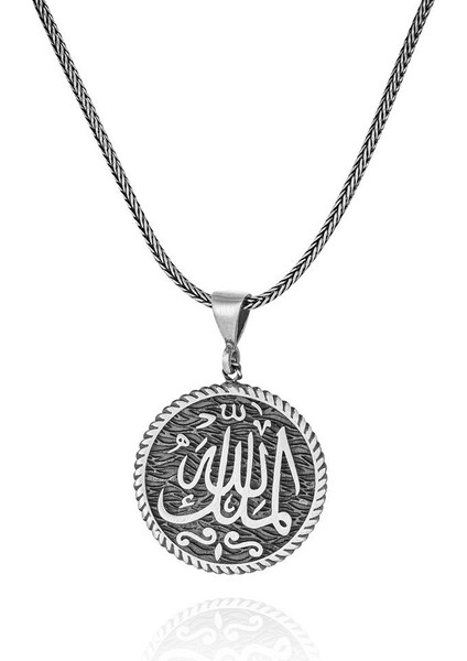 925 Ayar Gümüş Mülkü Allah Yazılı Dua Kolye