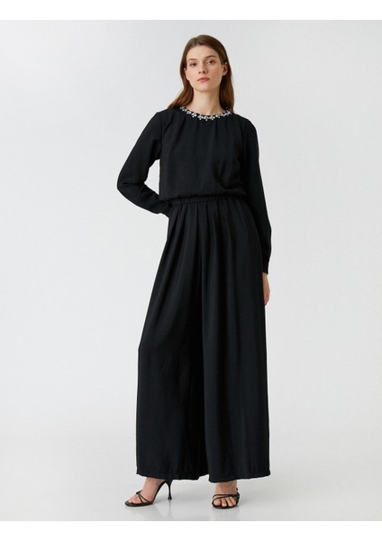 Bol Paça Abiye Tulum Yakası Taş Detaylı fiyatları