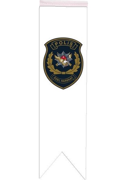 Masa Üstü Kırlangıç Polis Özel Harekat Bayrağı - 8X30CM Çift Taraflı Saten Kumaş