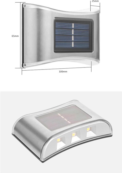 1ADET 6ledli Modern Solar Duvar Lamba Dekorasyon Aydınlatma Metal Aplik Güneş Enerji