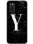 Samsung Galaxy A02S Kılıf Hd Desen Baskılı Arka Kapak - Siyah Mermer Desenli Y Harfi 1