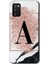 Samsung Galaxy A02S Kılıf Hd Desen Baskılı Arka Kapak - Pembe Mermer Desenli A Harfi 1