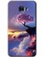 Samsung Galaxy C7 Kılıf Hd Desen Baskılı Arka Kapak - Wash Red Wall 1