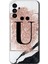 Samsung Galaxy A13 5g Kılıf Hd Desen Baskılı Arka Kapak - Pembe Mermer Desenli Ü Harfi 1