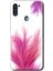 Samsung Galaxy A11 Kılıf Hd Desen Baskılı Arka Kapak - Pembe Tüy 1