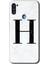 Samsung Galaxy M11 Kılıf Hd Desen Baskılı Arka Kapak - Beyaz Mermer Desenli H Harfi 1