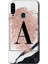 Samsung Galaxy A20S Kılıf Hd Desen Baskılı Arka Kapak - Pembe Mermer Desenli A Harfi 1