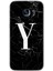 Samsung Galaxy S7 Edge Kılıf Hd Desen Baskılı Arka Kapak - Siyah Mermer Desenli Y Harfi 1